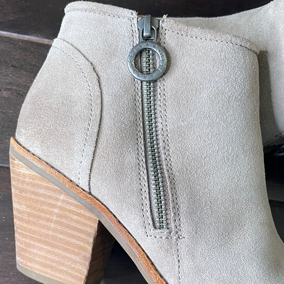 Sofft Taupe Suede Side-Zip Ankle Booties - Picture 4 of 12